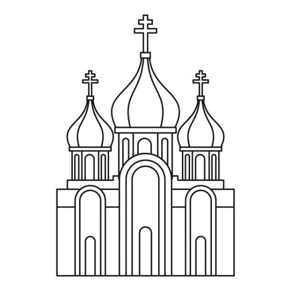 Контурное изображение храма