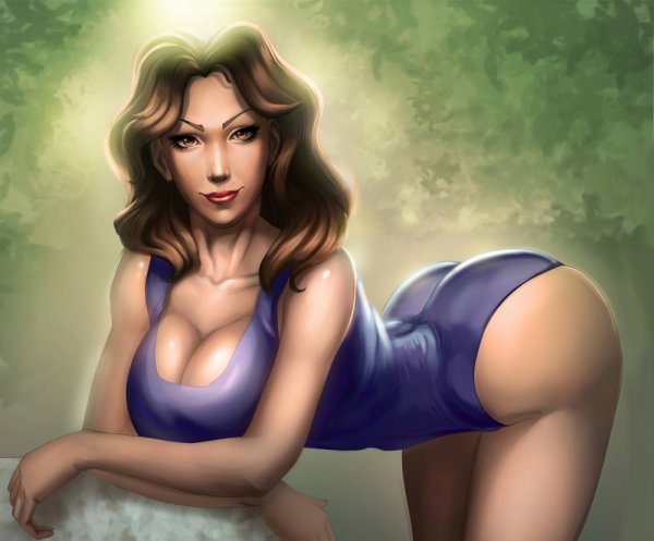 Нарисованные девушки с большой грудью
