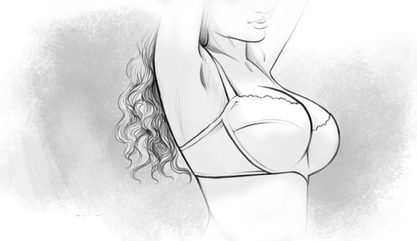 Нарисованная грудь