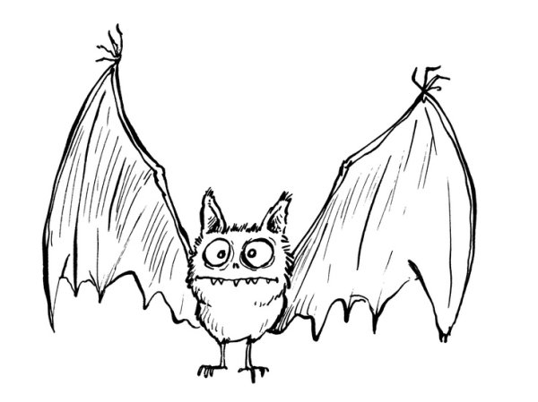 Летучая мышь смешная рисунок