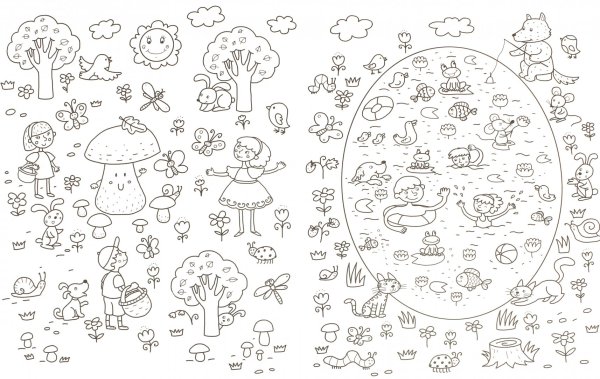 Большие раскраски для малышей