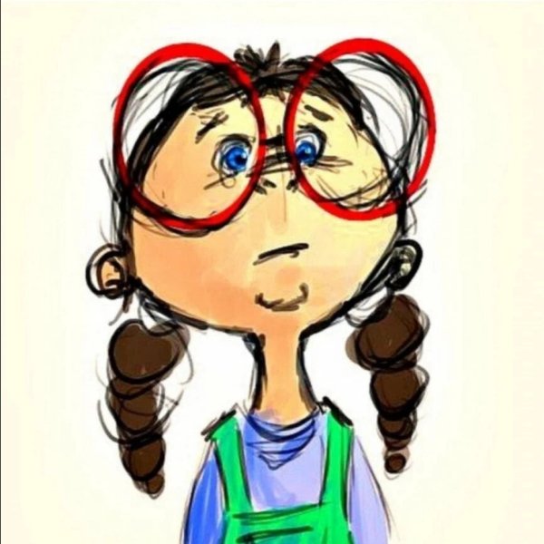 Девочка с косичками мультяшная