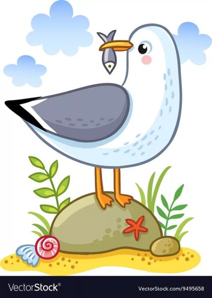 Милый рисунок Чайки