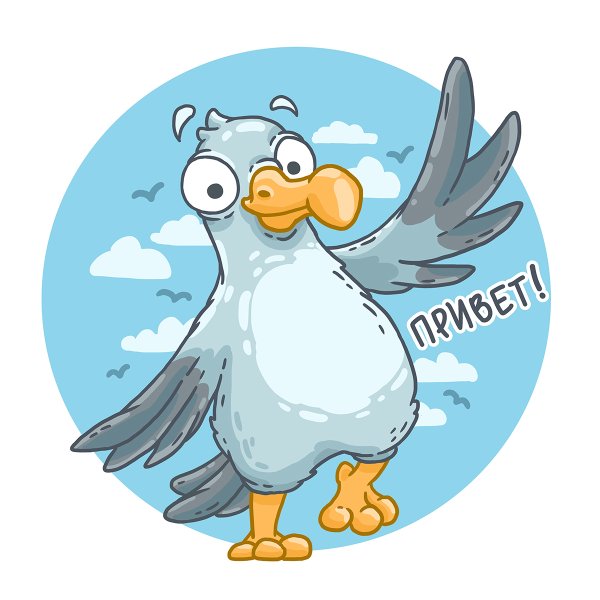 Чайка стикер