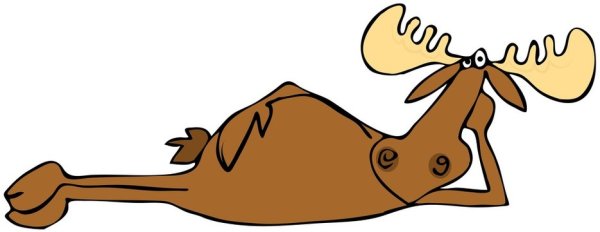 Рисованный смешной Лось