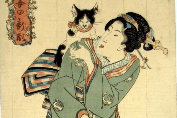 Коты Япония укиё э