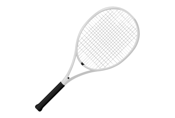 Ракетка и мяч на белом фоне