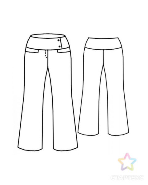 Джинсы технический эскиз