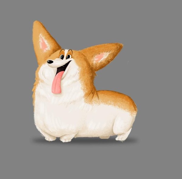 Корги мультяшная