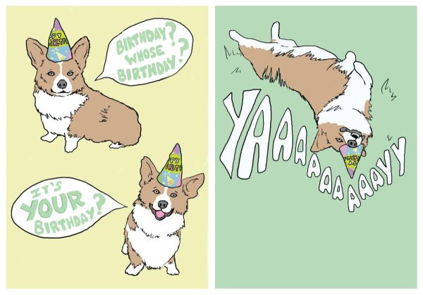 Корги поздравляет с днем рождения