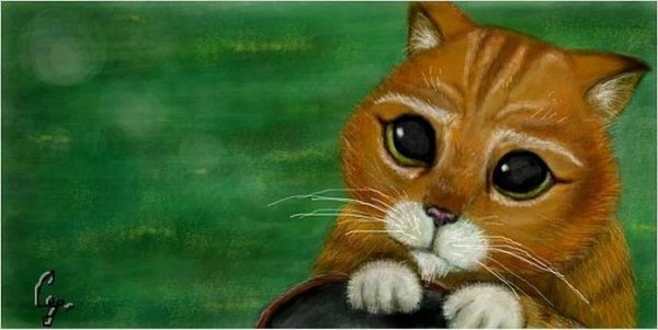 Глаза кота из Шрека рисунок