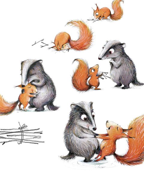 Забавные белки рисунки