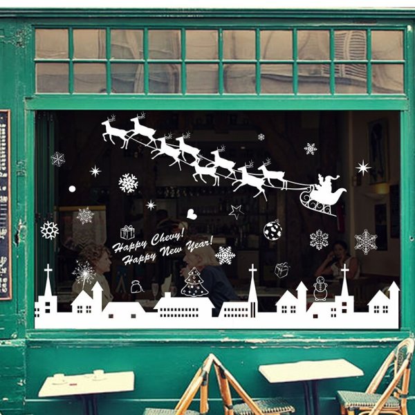 Новогодние наклейки на витрины