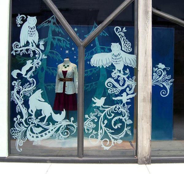 Новогодняя роспись витрин