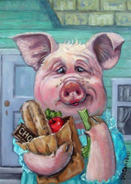 Хрюша на белом фоне