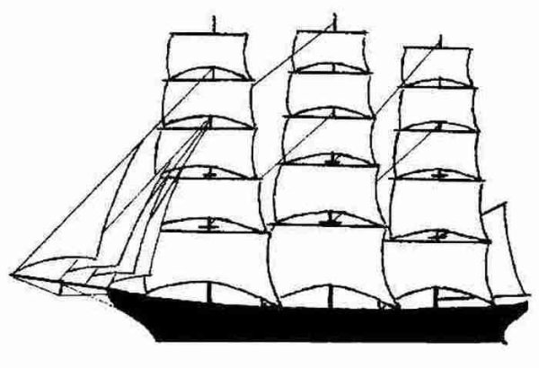 Корабль схематично рисунок