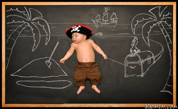 Портрет мелом на доске