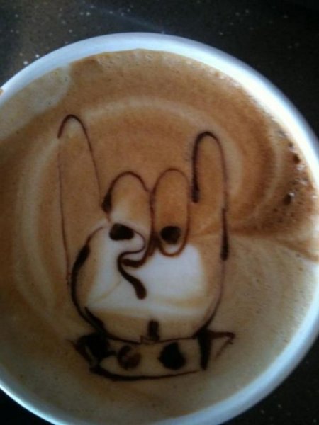 Прикольные рисунки на кофе