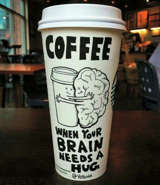 Надписи на стаканах для кофе