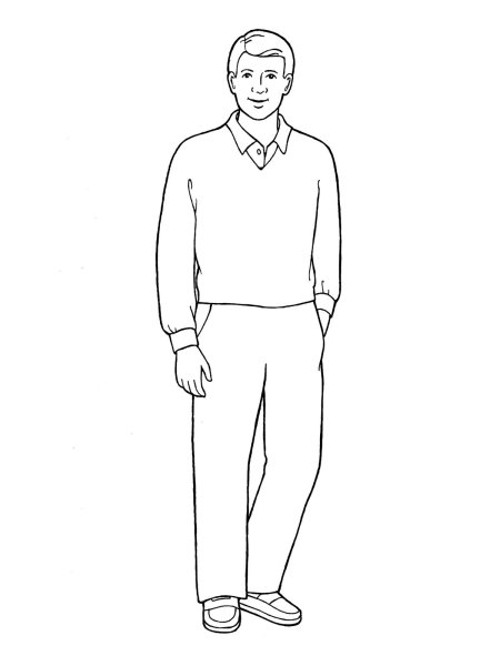 Человек с большой головой и маленьким телом