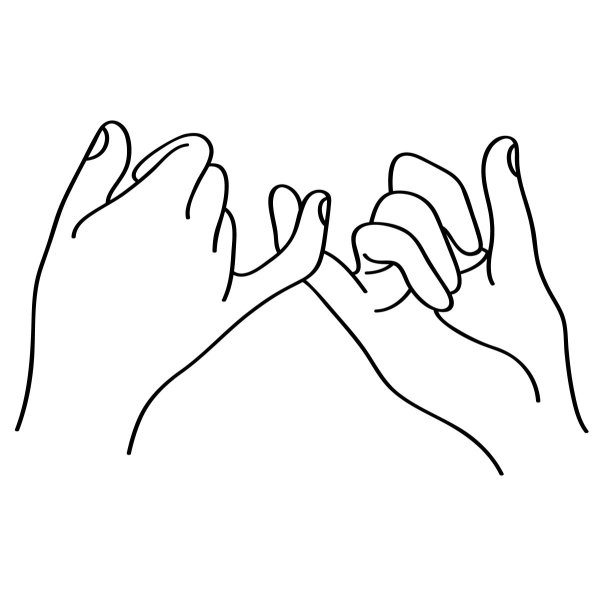 Руки держатся за мизинцы