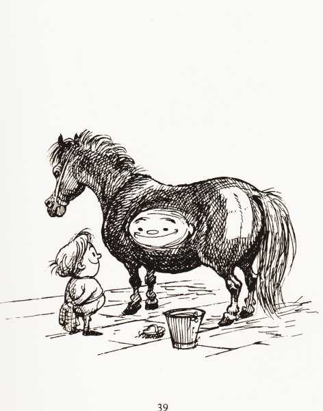 Забавная лошадь рисунок