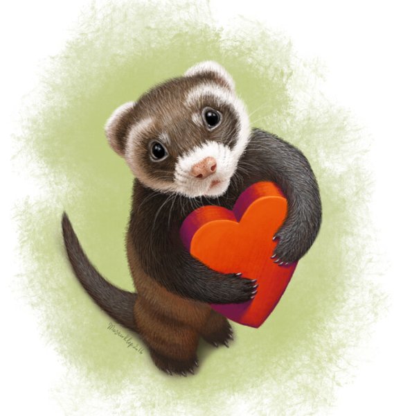 Животное с сердечком