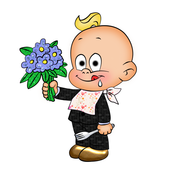 Дети с цветами мультяшные