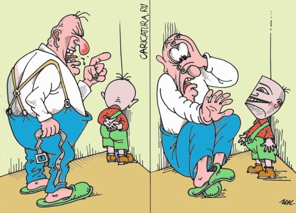 Ребенок в углу карикатура