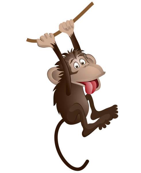 Обезьяна на прозрачном фоне