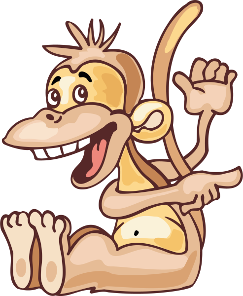 Веселая обезьянка рисунок