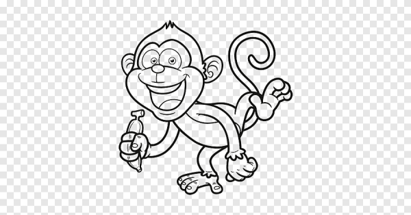 Веселая мартышка раскраска