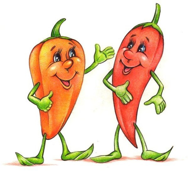 Смешные рисунки овощей и фруктов