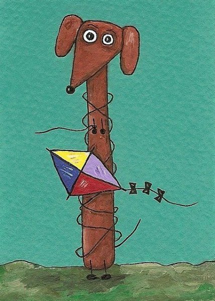 Длинная такса рисунок