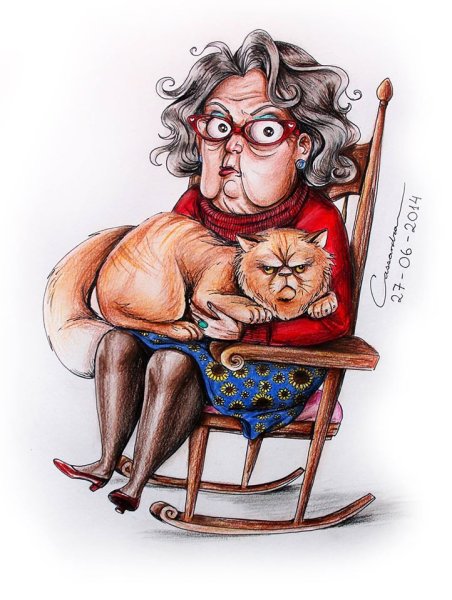 Старушка карикатура