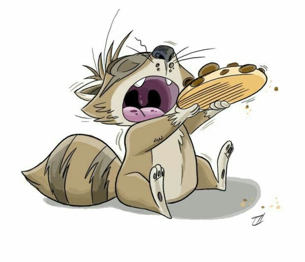 Мультяшные животные едят