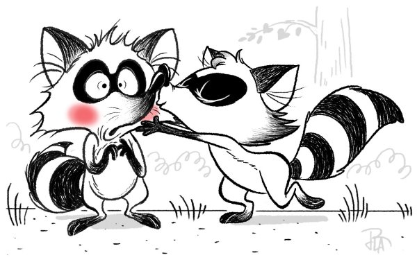 Енот прикольный мультяшный