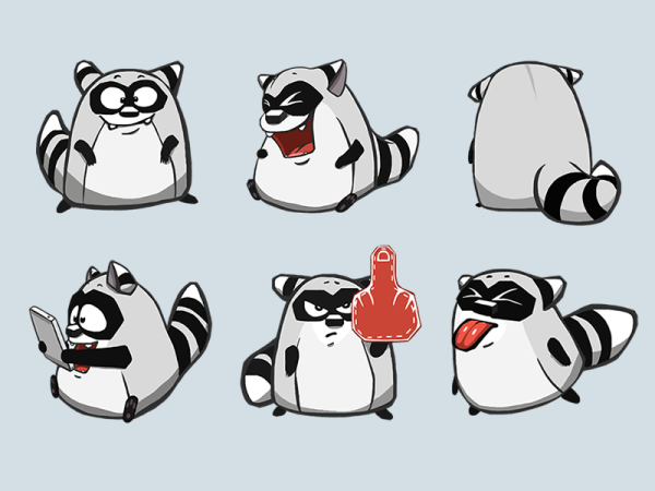 Енот рисунок