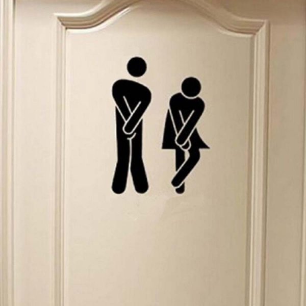Наклейка на дверь туалета