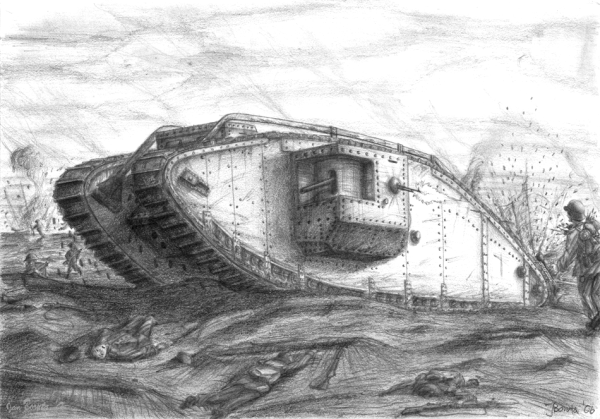 Марк 1 танк контур сбоку