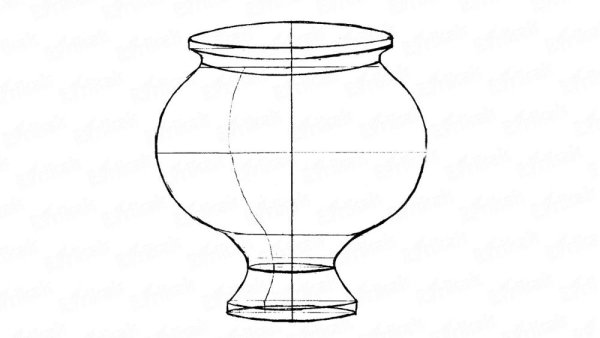 Трафарет ваза для цветов