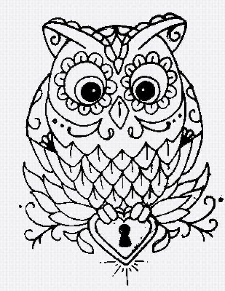 Сова трафарет для тату