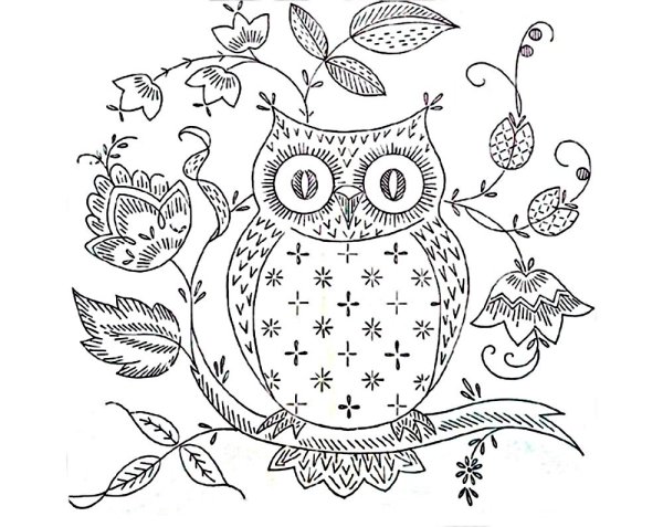 Сова трафарет