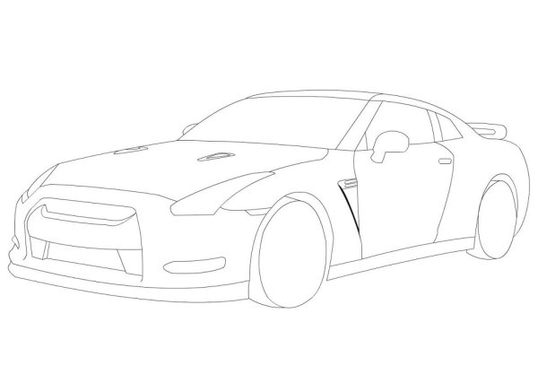 Nissan GTR r35 раскраска