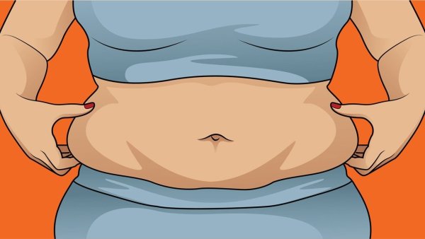 Нарисованный толстый живот