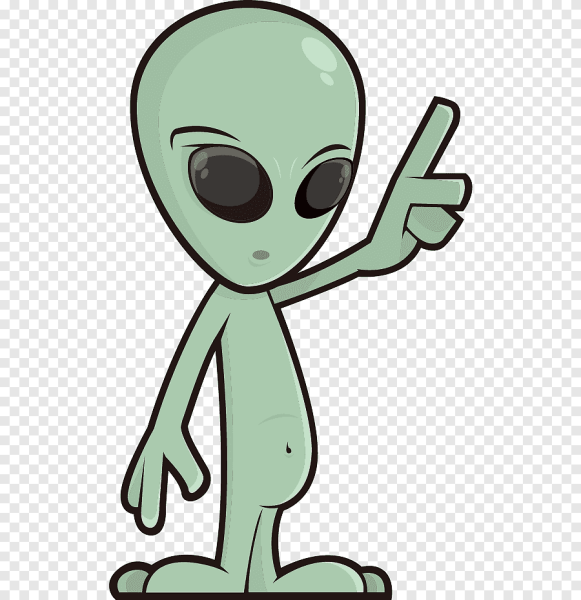 Инопланетянин на прозрачном фоне