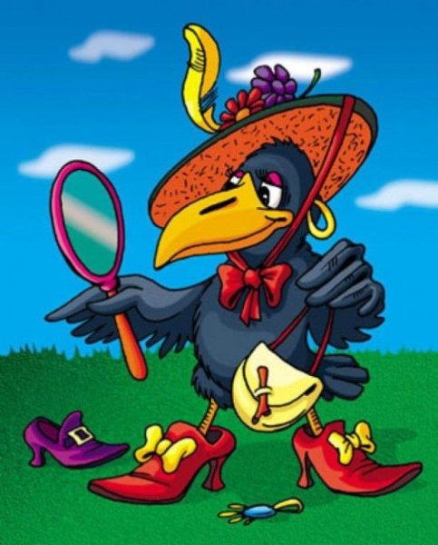 Ворона с бусами