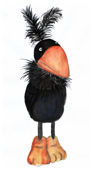 Карикатура вороны