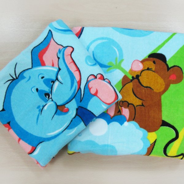 Махровое полотенце Вт киты м1212_01 m 60*120 син