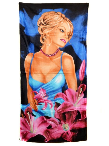 Пляжное полотенце с девушкой